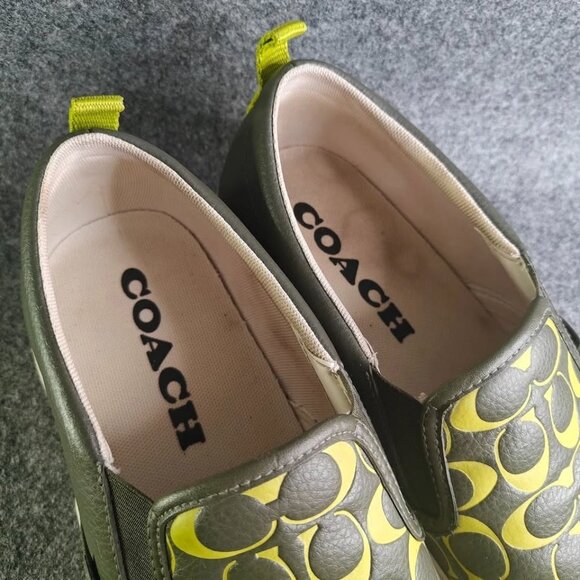 Coach Men’s CA283 Slip-On Skate Sneakers Army Green Size 11.5D | Pre-Owned - Picture 5 of 9
